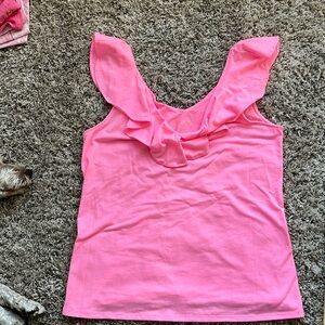 Pink ruffle Lily Pulitzer top